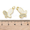 Brass Micro Pave Clear Cubic Zirconia Pendants KK-L213-044G-3