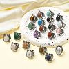 Natural & Synthetic Gemstone Adjustable Rings RJEW-I108-02AS-1
