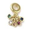 Rack Plating Brass Pave Colorful Cubic Zirconia European Dangle Charms KK-R163-07G-1