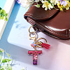 Alloy Resin Butterfly Keychains KEYC-TADJ0002-02G-T-5