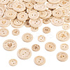 120Pcs 6 Styles Wooden Buttons BUTT-TA0001-33-3