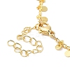Brass Flat Round Charms Chain Bracelets for Women BJEW-G672-04G-3