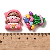 Flower Cute Girl Opaque Resin Decoden Cabochons CRES-P034-02-3