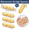 180Pcs 3-Hole Iron Grade A Rhinestone Bridge Spacers RB-BBC0001-04G-2