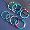8Pcs 6 Style Synthetic Imperial Jasper & GLass Beaded Stretch Bracelets Set BJEW-SW00086-05-6