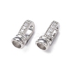 Rack Plating Brass Micro Pave Clear Cubic Zirconia Fold Over Clasps KK-E080-02P-2