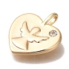 Brass Micro Pave Cubic Zirconia Pendants KK-U038-17G-2