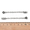 Brass Enamel ABS Imtation Pearl End with Chain KK-B129-27P-02-3