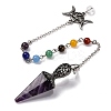 Natural Amethyst Pointed Hexagonal Cone Dowsing Pendulums G-Q184-03E-AS-2