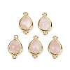 Natural Rose Quartz Faceted Connector Charms G-L514-048P-10-1