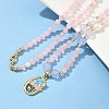 Natural Rose Quartz Pendant Necklaces for Women NJEW-G165-01D-G-2