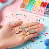 80G 10 Colors Baking Paint Glass Twist Bugle Beads SEED-TA0001-47-6
