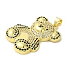 Brass Micro Pave Cubic Zirconia Pendants KK-Z042-30G-02-2