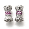 Brass Micro Pave Cubic Zirconia Beads KK-M318-22P-1