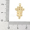 Brass Clear Cubic Zirconia Cross Connector Charms KK-Q028-33G-3