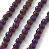 Electroplated Natural Lava Rock Beads Strands G-A251-B01-01G-2