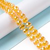 Electroplate Transparent Glass Beads Strands EGLA-H101-03C-4