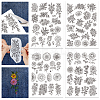 4 Sheets 11.6x8.2 Inch Stick and Stitch Embroidery Patterns DIY-WH0455-030-1