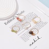 Natural Gemstone Chips Beaded Finger Rings RJEW-JR00512-2