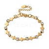 304 Stainless Steel Pave Clear Cubic Zirconia Link Bracelets LS-BJEW-C076-01A-G-1