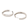 Brass Cubic Zirconia Hoop Earrings EJEW-D078-22P-2