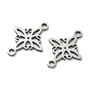 304 Stainless Steel Rhombus Flower Connector Charms STAS-G361-04P-2