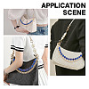 2Pcs 2 Styles 14mm Blue Round Resin Imitation Gemstone Beaded Bag Decorative Chains & Iron Curb Chain Short Bag Straps Sets PURS-AR0001-05-5
