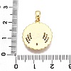 Brass Micro Pave Cubic Zirconia Pendants KK-T070-39G-3