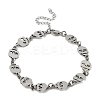 304 Stainless Steel Skull Link Bracelets for Men & Women BJEW-D042-25P-4