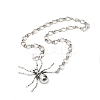 Alloy Crystal Rhiniestone Big Spider Pendant Necklaces for Women Men NJEW-H061-01AS-1