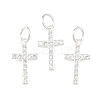 925 Sterling Silver Pave Clear Cubic Zirconia Cross Charms STER-A049-06S-1