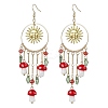 Golden 304 Stainless Steel Sun Chandelier Earrings EJEW-JE05674-02-1