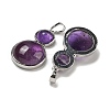 Natural Amethyst Pendants G-G147-06P-03-2