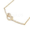 Rack Plating Brass Micro Pave Clear Cubic Zirconia Heart Pendant Cable Chain Necklaces NJEW-P317-08G-1