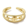 Moon & Star Rack Plating Brass Open Cuff Finger Rings for Women RJEW-L123-100G-2