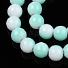Two Tone Opaque Baking Paint Glass Beads Strands DGLA-Q027-8mm-05-4