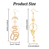 2 Pairs 2 Style Sun & Moon Planet Alloy Dangle Earrings EJEW-AN0002-42-2