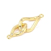 Brass Clear Cubic Zirconia Connector Charms KK-M311-09G-2