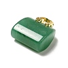 Natural Green Aventurine Brass Pendants KK-E274-01G-14-6