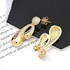 Rack Plating Brass Micro Pave Clear Cubic Zirconia Stud Earrings for Women EJEW-C125-21D-G-3