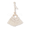 Handmade Macrame Nylon Thread Pendant Decorations with Wood Beads HJEW-P019-03A-1