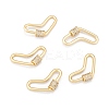 Brass Micro Pave Cubic Zirconia Screw Carabiner Lock Charms ZIRC-G160-60G-1