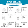 6 Styles 304 Stainless Steel & Silicone & 316 Surgical Stainless Steel Ear Nuts STAS-ME0001-01-2