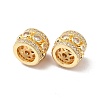 Brass Cubic Zirconia Large Hole Beads KK-M233-09G-3