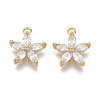 Brass Micro Pave Cubic Zirconia Charms KK-R132-009-NF-1