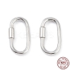 Rhodium Plated 925 Sterling Silver Locking Carabiner Claps STER-K173-20P-1