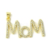 Mother's Day Real 18K Gold Plated Brass Micro Pave Cubic Zirconia Pendants KK-H472-06C-G01-1