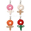 Flowers Woven Cotton Thread Pendant Decorations HJEW-JM02452-1