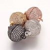 Brass Micro Pave Cubic Zirconia Magnetic Clasps ZIRC-G097-04-1