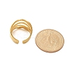 304 Stainless Steel Multilayer Open Cuff Rings for Women LS-RJEW-Z077-01G-05-5